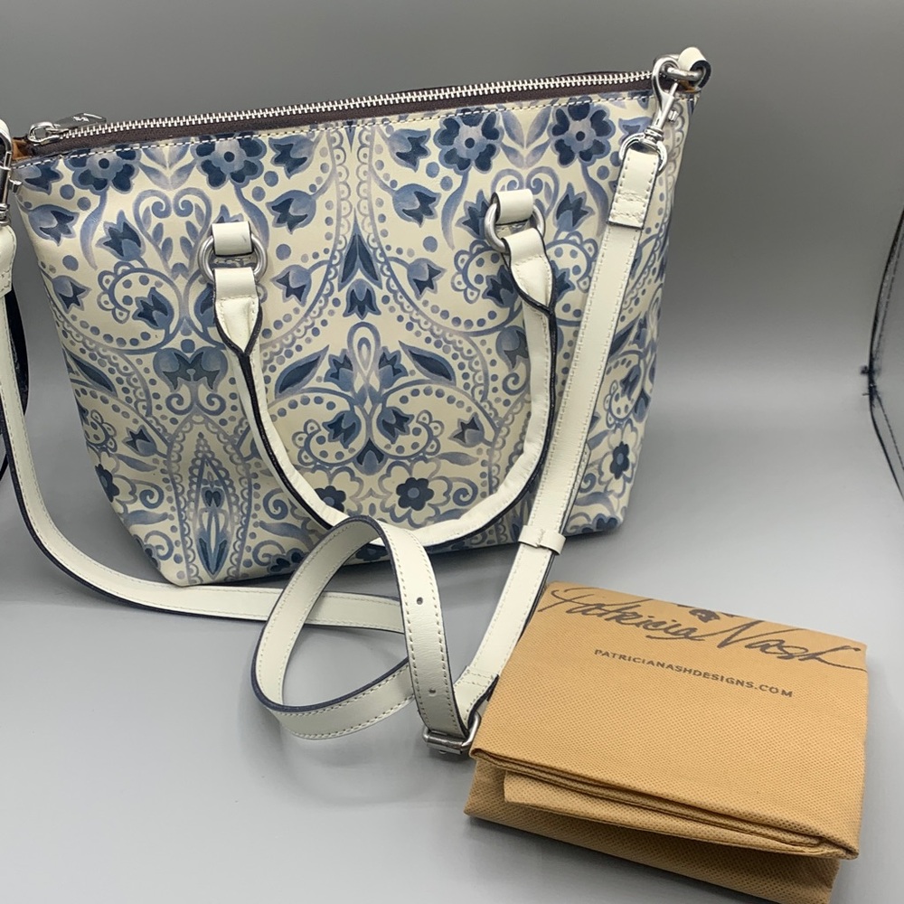 Patricia Nash Satchel Italian Folklore Pattern Handbag Purse Like New!